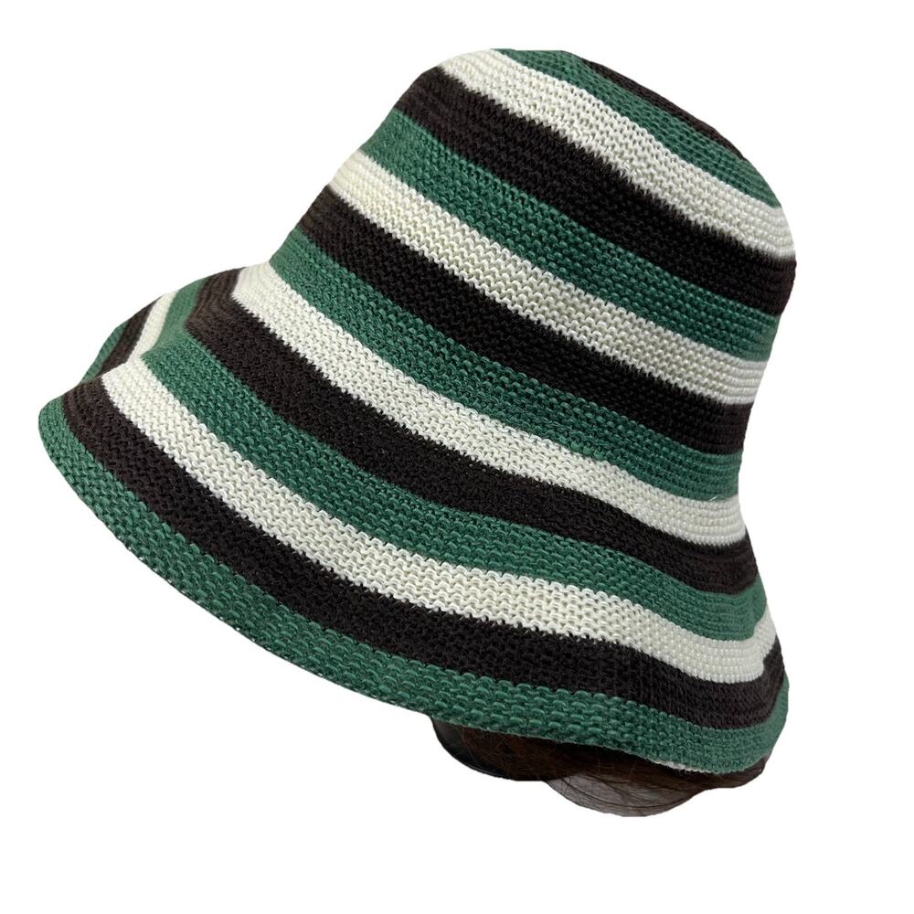 NWT Mott50 Hydravion Sun Hat Green Brown Cream